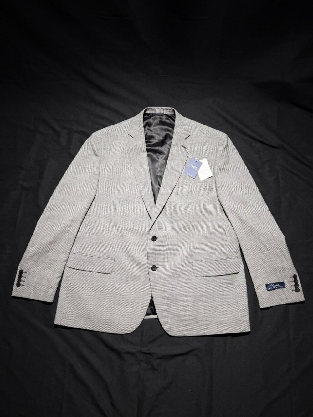 NWT Ralph by Ralph Lauren 2pc Suit 50R 45W BlK/White Houndstooth Wool Unaltered - Picture 2 of 15